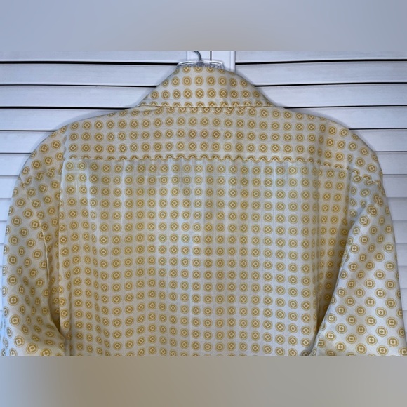 Vintage 1970s Men’s Arrow Getaway Long Sleeve Button Down Size Large Yellow Gold - Picture 10 of 16
